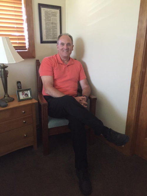  Pastor Dan Lloyd sitting in the platform chair used by J Vernon McGee. (Many thanks to Daniel and Joyce Gautschi for letting PD photobomb their office.)